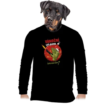 Pánské tričko Bastard Vánoční lití olova pánské dlouhý rukáv Black