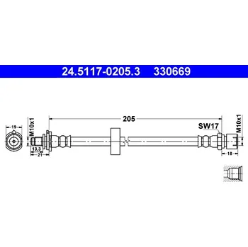 Brzdová hadice Brzdová hadice ATE 24.5117-0205.3