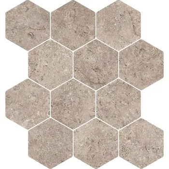 Obklad Landstone Esagona Circle Taupe - dlaždice mozaika 30x34 hnědá LST557N
