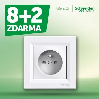 vypínač Schneider Electric Asfora zásuvka bílá EPH2800221 výhodné balení 8+2
