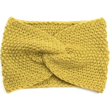 Čepice Podzimní pletená čelenka žlutá
