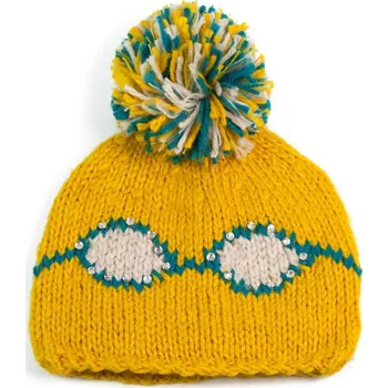 Čepice Čepice s bambulí žlutá