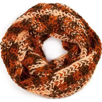 Šála Hnědooranžová melanžová kruhová šála