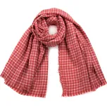 Kostkovaná šála korálová