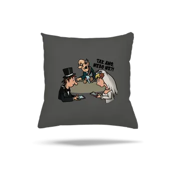 Polštář Bastard Svatební obřad polštář Gray Pol