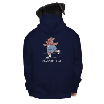 Pánská mikina Bastard Prasobruslař pánská mikina na zip Navy