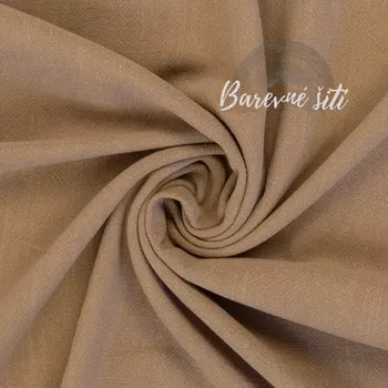 Viskoza se lnem Béžová (E) (Trendy oděvní materiály)