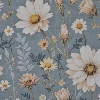 Úplet, Letní kvítí na šedé (E) (Luxusní vzory z Turecka)