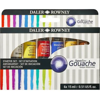 Speciální výtvarná barva Daler Rowney Aquafine Sada kvašových barev Starter Set 6 x 15 ml