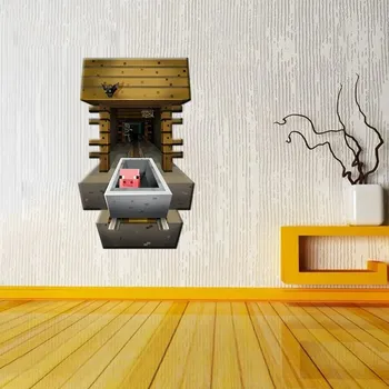 Samolepící dekorace 3D Minecraft nálepky na zeď - 6