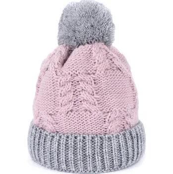 Čepice Šedorůžová čepice s bambulí
