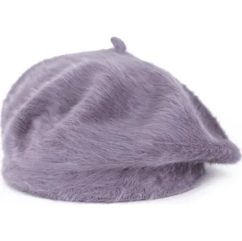 Módní doplněk Angorový baret s anténkou fialový