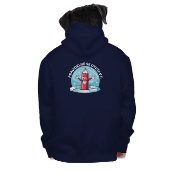 Pánská mikina Bastard Pravidelně se otužkuji pánská mikina na zip Navy