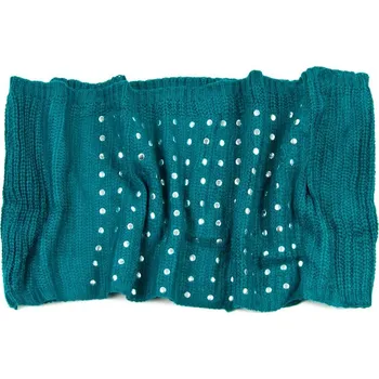 Šála Kruhová šála s třpytkami tyrkysová