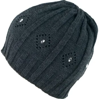 Čepice Čepice zdobená perličkam tmavě šedá