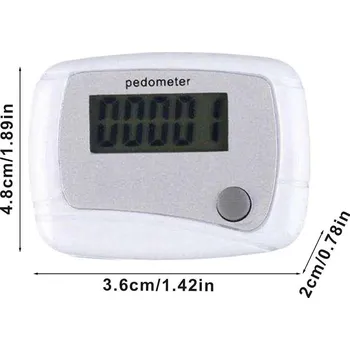 Krokoměr Digitální krokoměr do kapsy | přístroj na počítání kalorií, 2v1 - náhodná barva - Bílá