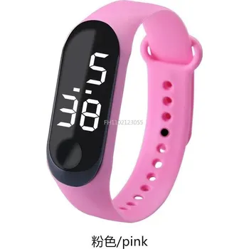 Hodinky Silikonové sportovní hodinky | digitální hodinky, unisex - Růžová