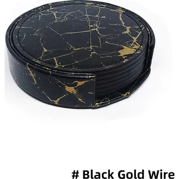 Podtácek Sada podtácků na nápoje z umělé kůže | 6 kusů - D