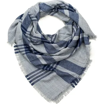 Šála Šedomodrý kostkovaný šál