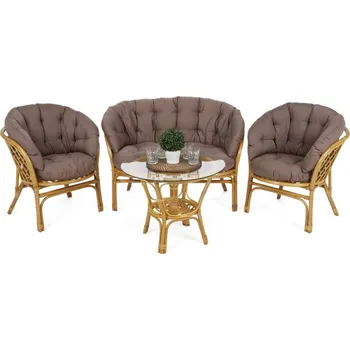 Zahradní sestava Zahradní sedací souprava 4 ks přírodní ratan