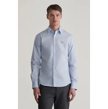 Pánské oblečení KOŠILE GANT SLIM STRETCH POPLIN SHIRT LIGHT BLUE