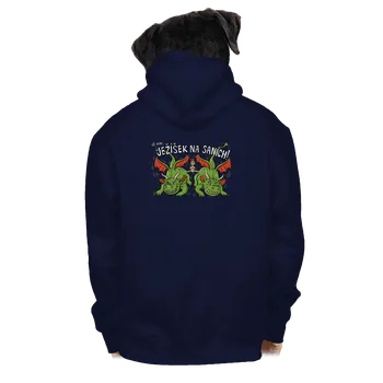 Pánská mikina Bastard Ježíšek na saních pánská mikina na zip Navy