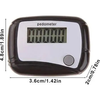Krokoměr Digitální krokoměr do kapsy | přístroj na počítání kalorií, 2v1 - náhodná barva - černá