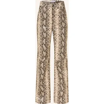 Mrs & Hugs Dámské Kalhoty V Koženém Vzhledu, béžová / černá, 36