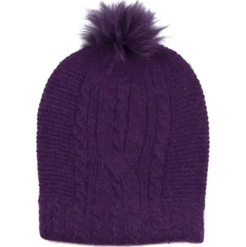 Čepice Krásná angorská čepice fialová