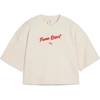 Dámské tričko Dámské Tričko s krátkým rukávem PUMA PREMIUM ESS OVERSIZED GRAPHIC TEE 62977687 – Béžová M