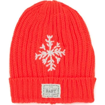 Čepice Zimní čepice s vločkou oranžová