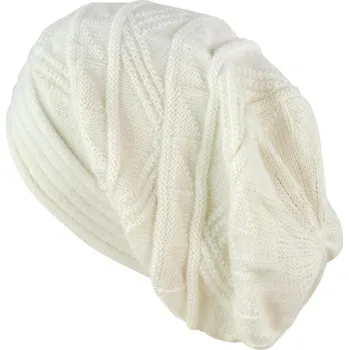Čepice Čepice s geometrickými vzory bílá