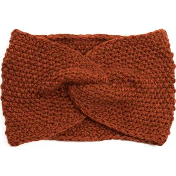 Čepice Podzimní pletená čelenka cihlová