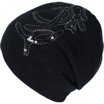 Čepice Čepice s flitry černá