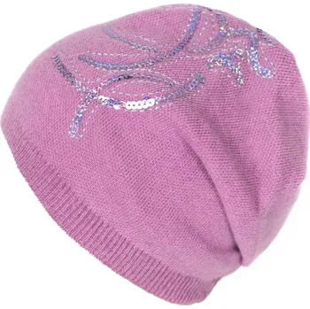 Čepice Čepice s flitry růžová