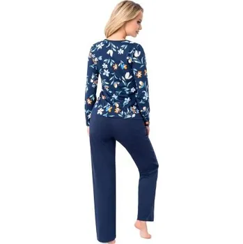 Dámské pyžamo Dámské pyžamo Donna Caroline - bavlna Tmavě modrá 2XL(44)