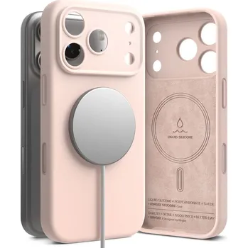 Náhradní kryt pro mobilní telefon Kryt Ringke Silicone Magnetic Magsafe iPhone 17 Pro Max Pink Sand