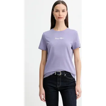 Pánská móda Bavlněné tričko Tommy Hilfiger WW0WW47460 fialová 04X, vel. XXL