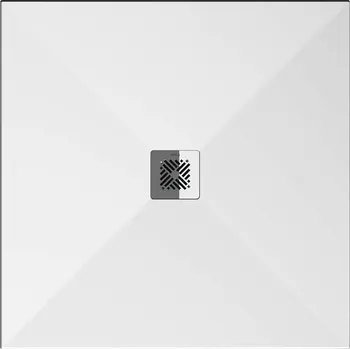 Sprchová vanička JIKA Padana - sprchová vanička, čtvercová, litý mramor, vč. nerez krytky sifonu (H213935...0001), Bílá matná se strukturou břidlice (H213935R100001)