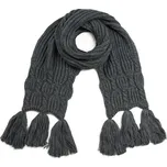 Pletená zimní šála s třásněmi - šedá