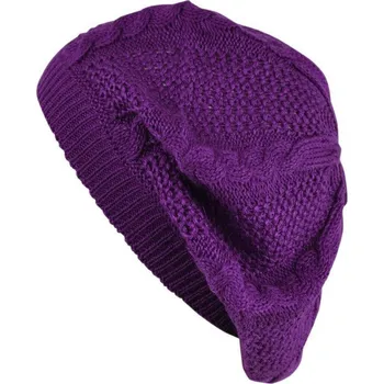 Kšiltovka Baret pletený fialový