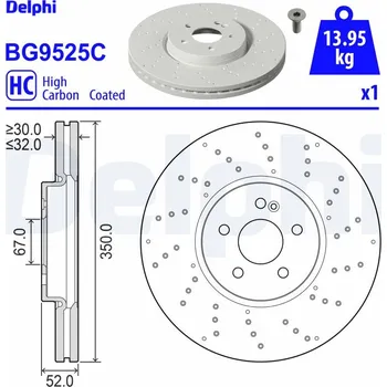 Brzdový kotouč Brzdový kotouč DELPHI BG9525C