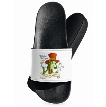 Pánské pantofle Bastard Potřebuju kafe! – Život není pohádka pantofle White