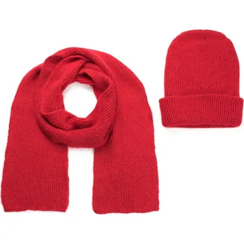 Čepice Červená sada šály a čepice Intensive winter