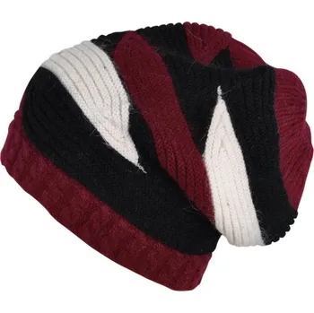 Čepice Dlouhá čepice cik cak vínová