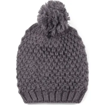 Pokrývka hlavy Zimní čepice s bambulí tmavě šedá
