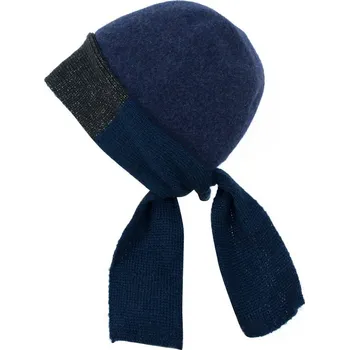 Čepice Elegantní modrá čepice na zavazování