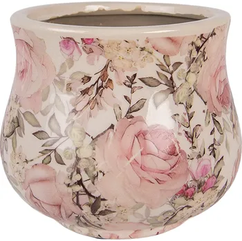 Zahrada Clayre & Eef - Keramický květináč PASSIONATE FLOWERS 6CE2241S