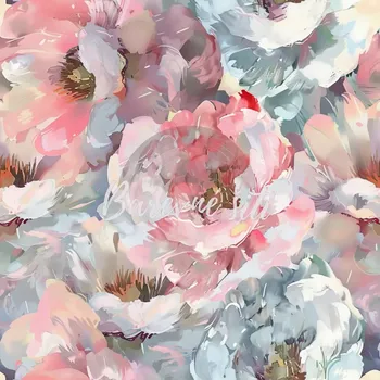 Silky, Růžovobílé tempera květy (E)** (Lehká vzdušná šatovka)