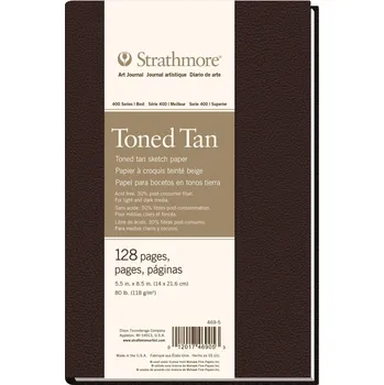 Strathmore Serie 400 Toned Tan Hardbound Book Skicář 64 22 x 14 cm 118 g